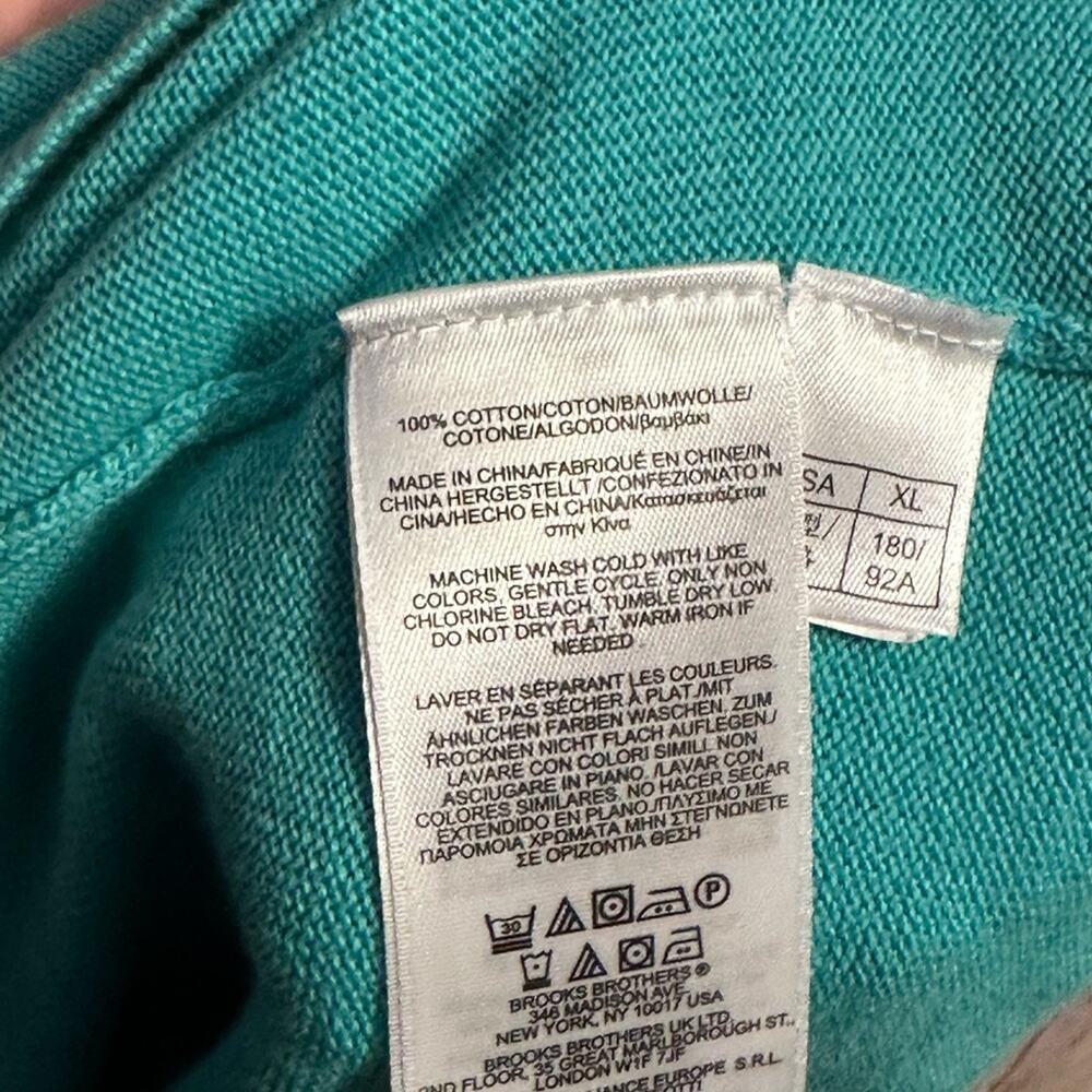 Women’s Brooks Brother Teal Aquamarine Half-Zip Sweater, EUC, XL - Picture 4 of 5